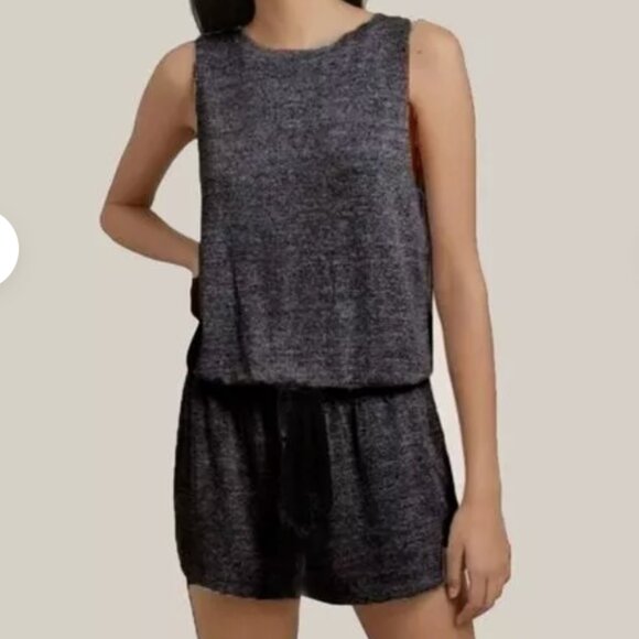 Aritzia Wilfred Free Izabel Romper Sz SX BLack- Gray Knit Casual - Picture 3 of 7